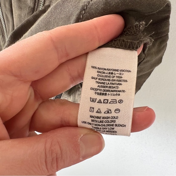 Free People Olive Green Rayon Mini Dress size 2 - Picture 6 of 6